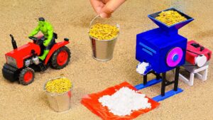 diy tractor making mini rice processing machine new technology | science project @FarmingSM
